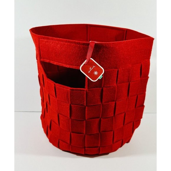 Hallmark Woven Red Felt Tote Gift Bag Christmas Holiday Large 2018 NWT Storage - Picture 5 of 13